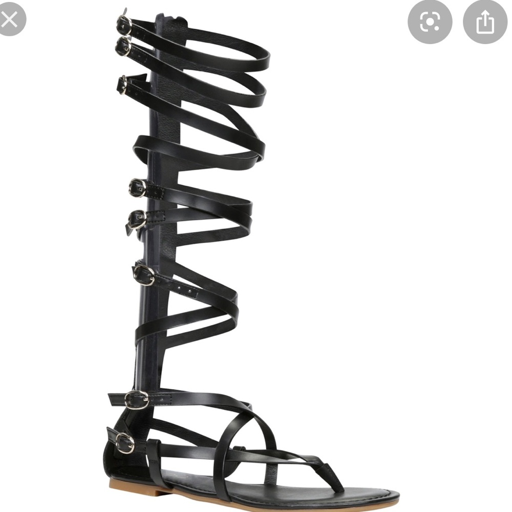 Black gladiator sandals